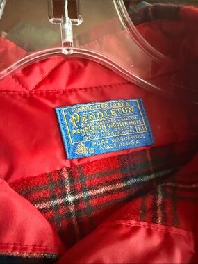 Pendleton Wool Flannel Button Down Shirt M Tarten Red Green Plaid Vintage